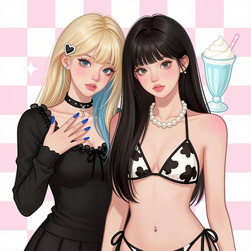 Intense Digital Art of Two Women