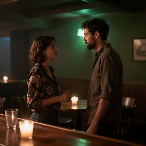 Intimate Encounter in a Dimly Lit Bar