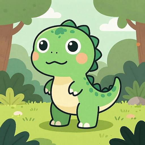 Cute Hand-Drawn Dinosaur Sprite