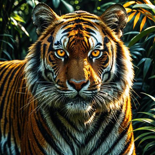Detailed Digital Illustration of a Humanoid Tiger