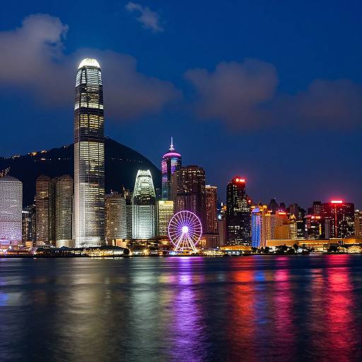 Vibrant Nighttime City Skyline