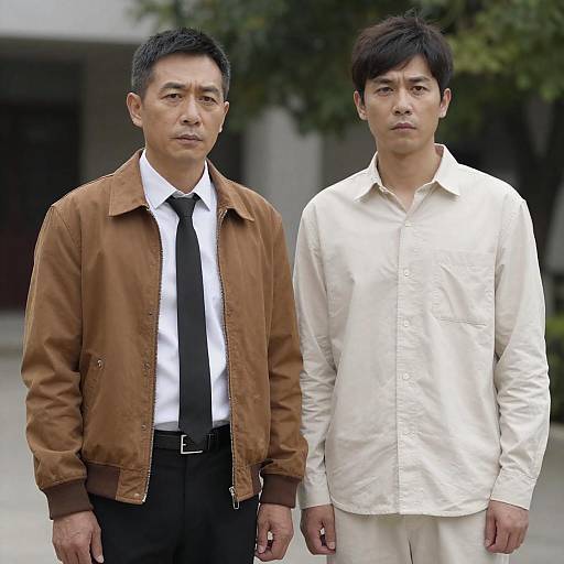 Two Men in Casual Outdoor Photograph