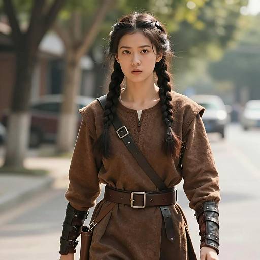 Young Woman in Midburn Costume with Braids