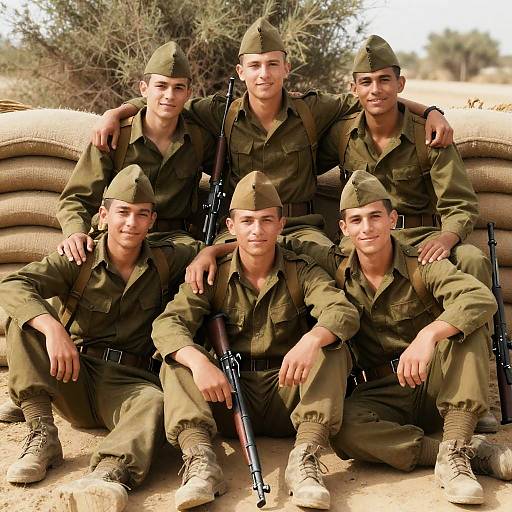 Brotherhood Among Young Soldiers in Uniform