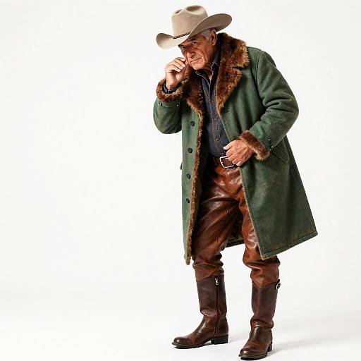 Older Man in Green Coat Portrait