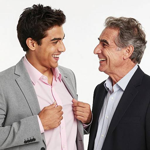 Young and Older Men Sharing a Laugh