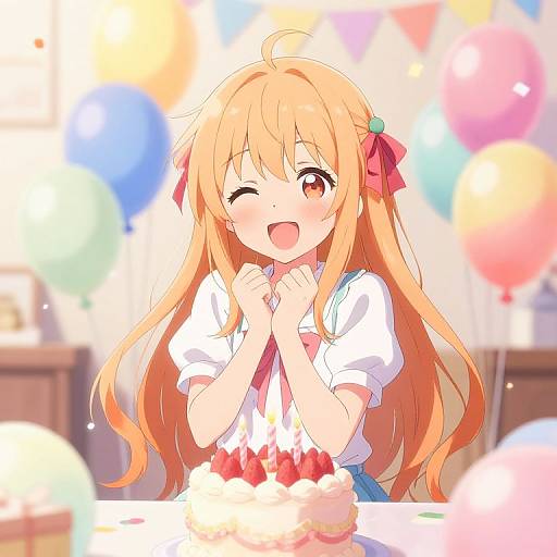 Cheerful Anime Birthday Celebration
