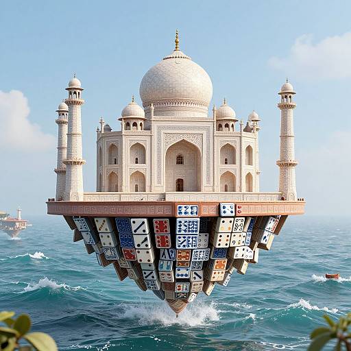 Floating Mughal City on Domino Tiles