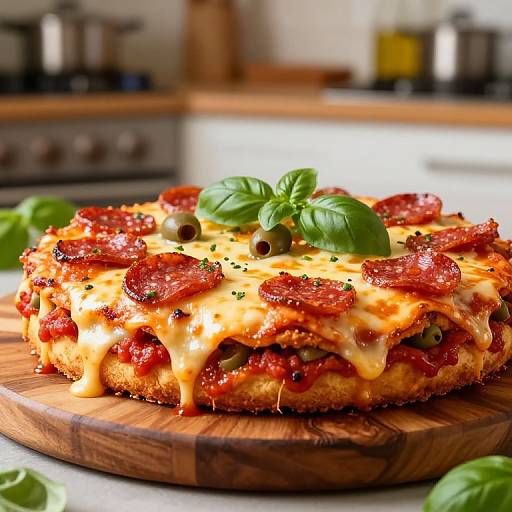 Multi-Layered Savory Pizzacake Delight