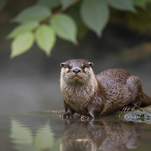 Serene Otter in Foggy Nature Scene