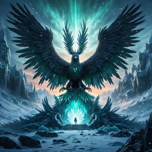 Colossal Ice Phoenix in Frozen Tundra