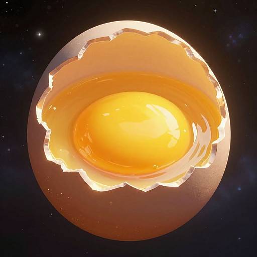 Glowing Celestial Egg in Space