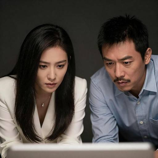 Focused East Asian Professionals Working Together