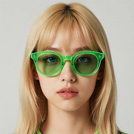 Young Woman with Neon Green Sunglasses