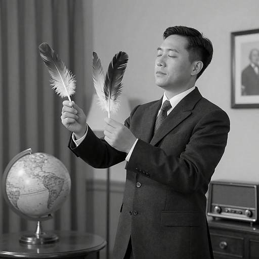 Elegant Black-and-White Portrait of a Man