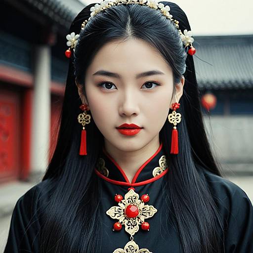 Young Woman in Traditional Chinese Costume