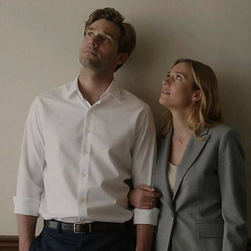 Man and Woman Looking Up Together