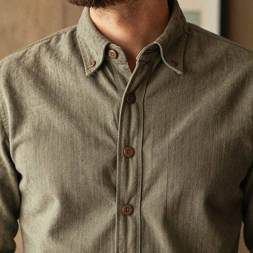 Vintage Henley Shirt Close-up