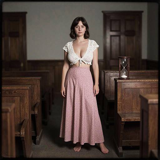 Vintage Summer Fashion in Courtroom