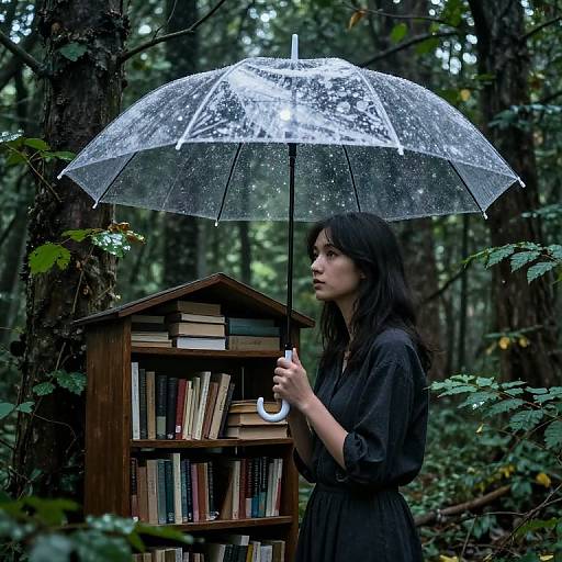 Moonlit Librarian in Enchanted Forest