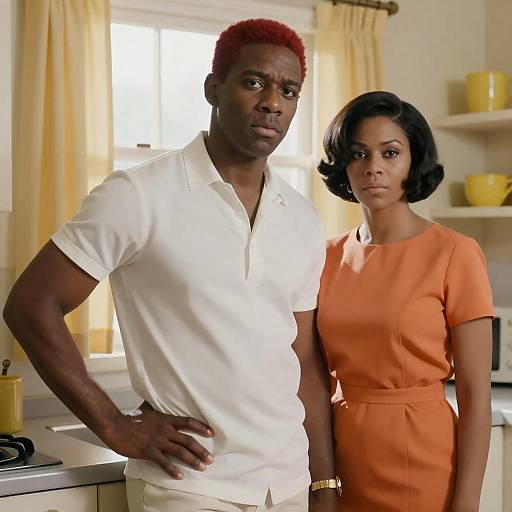 1960s Black Couple in Vintage Kitchen