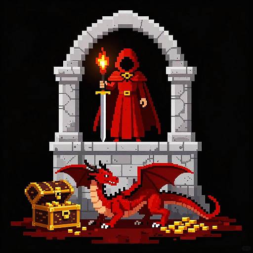 Dark Fantasy Pixel Art Scene