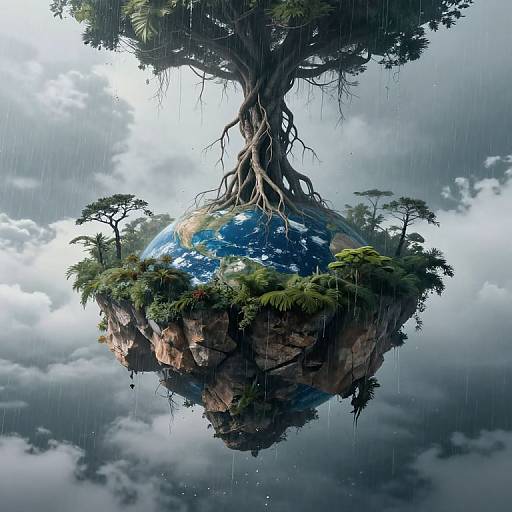 Floating Island of Serenity and Wonder