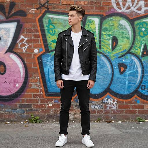 Confident Urban Youth in Street Fashion