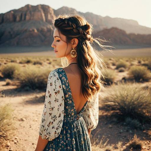Bohemian Half-Updo in Desert Elegance Bohemian Half-Updo in Desert Elegance