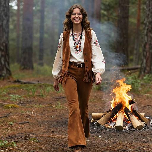 70s Camper in Suede and Bell-Bottoms