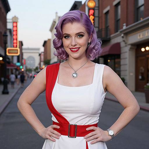 Confident Woman in Retro 1940s Style