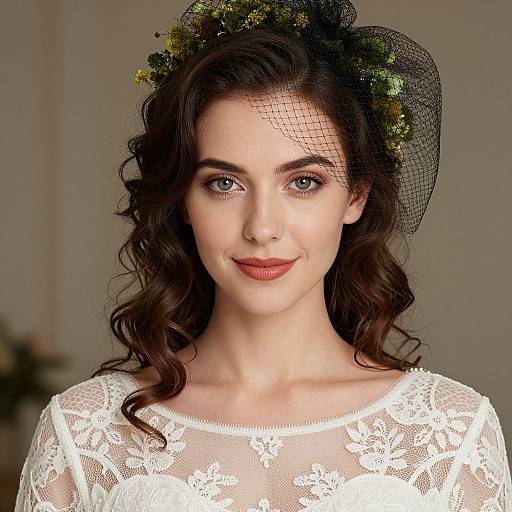 Elegant Bride in Floral Crown
