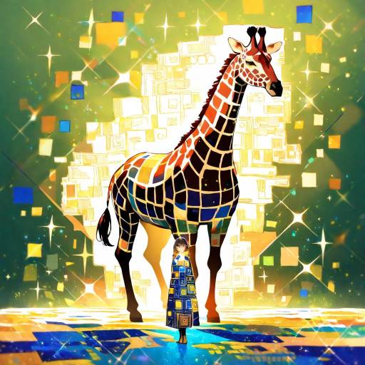 Giraffe in a Glowing Klimt Style Giraffe in a Glowing Klimt Style