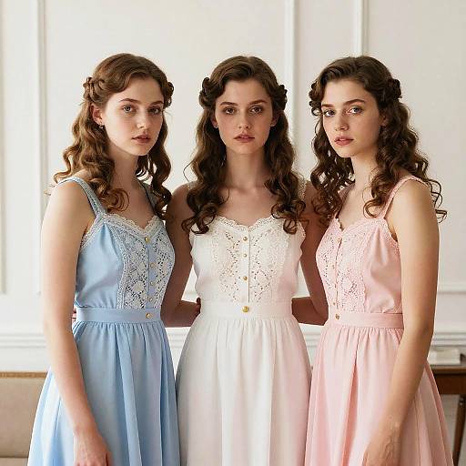 Vintage Style Portrait of Three Women
