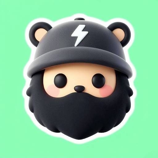 Kawaii Beard Accessories Portrait