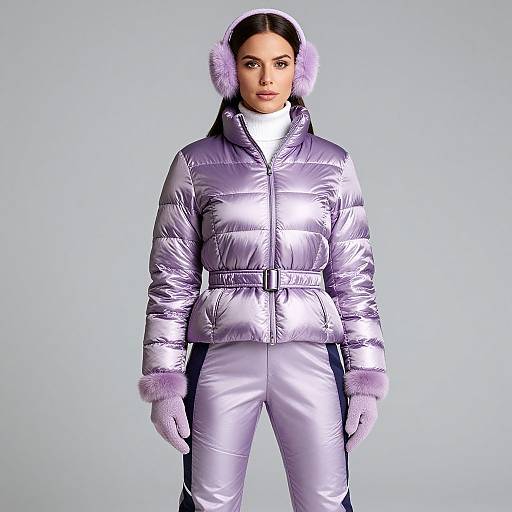 Modern Winter Chic in Lilac Puffer