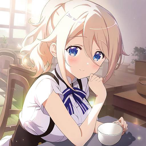 Illustration of Aoyama blue mountain, gochuumon wa usagi desu ka? in the style of Tro