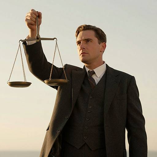 Man Holding Scales of Justice