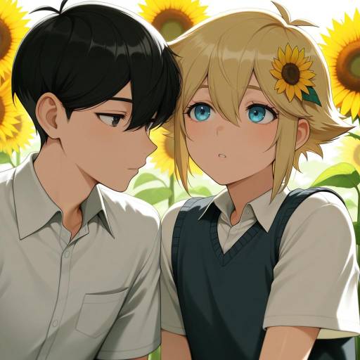 Floral Hair and Male Connection Portrait