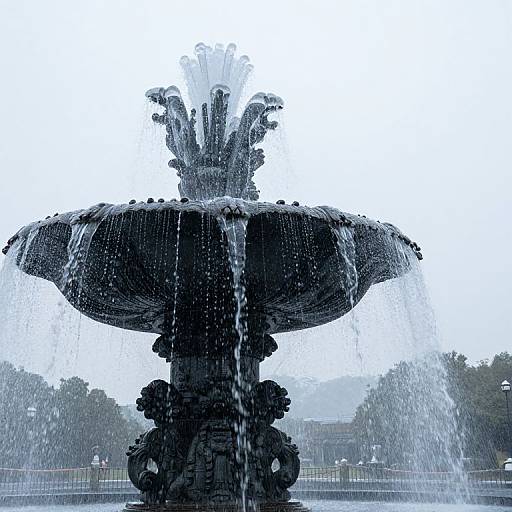 Blackhole Fountain with Floating Ice Statues