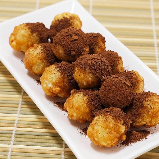 Golden Fried Treats with Cocoa Dusting