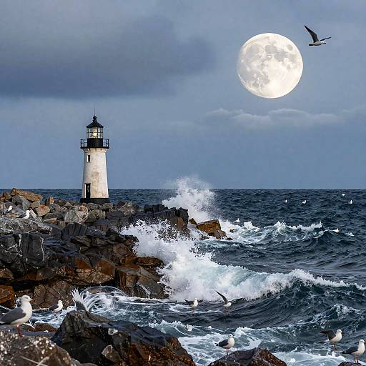 Solitary Lighthouse Nightscape