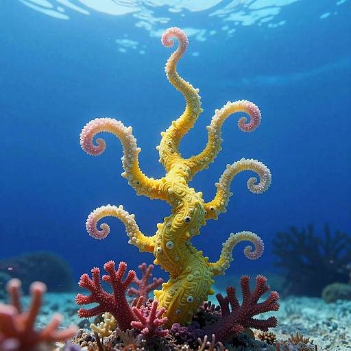 Surreal Underwater Spiral Plant