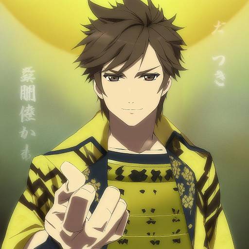 Illustration of Mouri motonari (sengoku basara), sengoku basara in the style of Tonbi