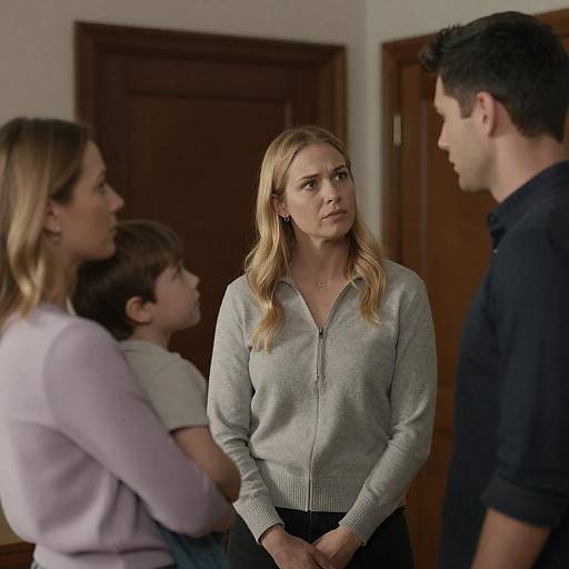 Tense Confrontation in Dimly Lit Room