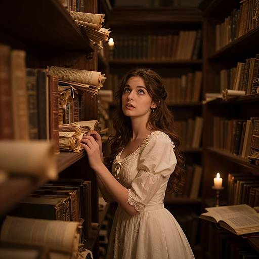 Mysterious Library Fantasy Portrait