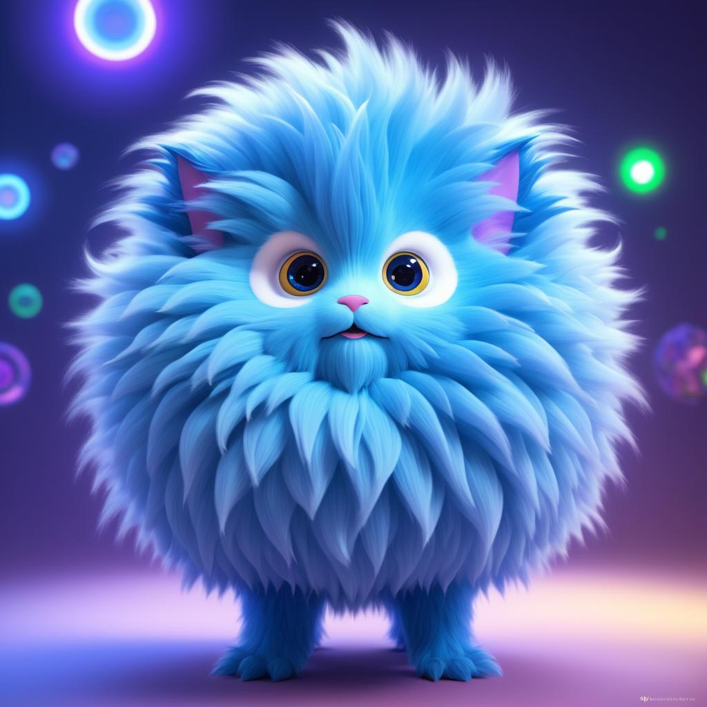 Fluffy Tesla-Inspired Creature in 3D Art