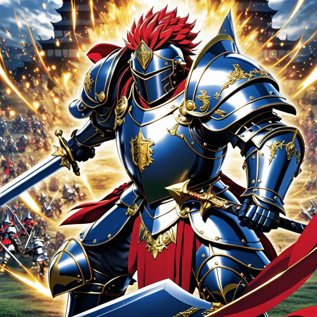 Heroic Knight Charge in Anime Style