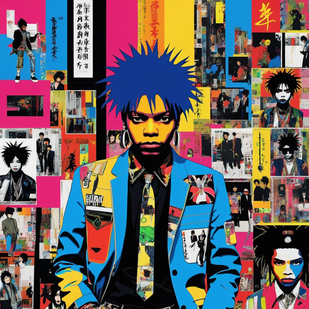 Vibrant Fusion of Basquiat and Visual Kei