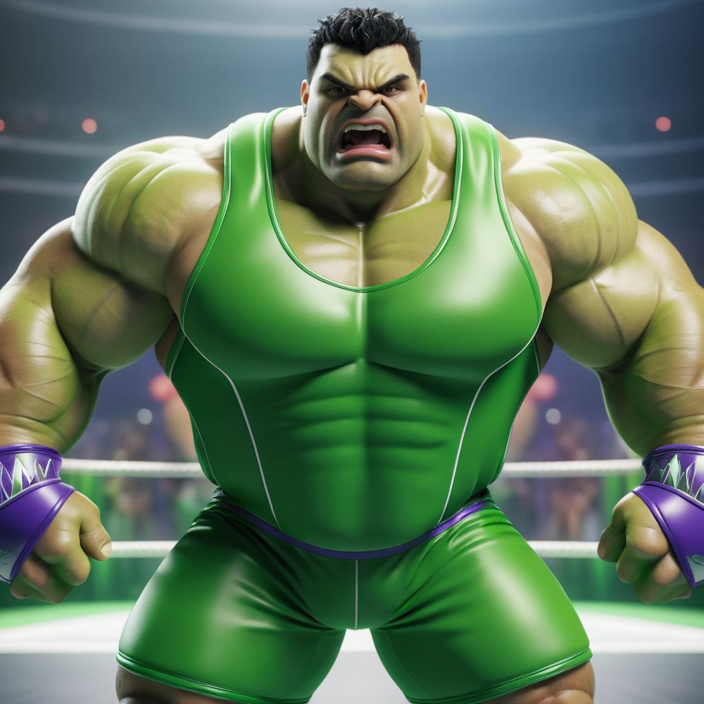 Detailed Hulk as Strongman Athlete Rendering